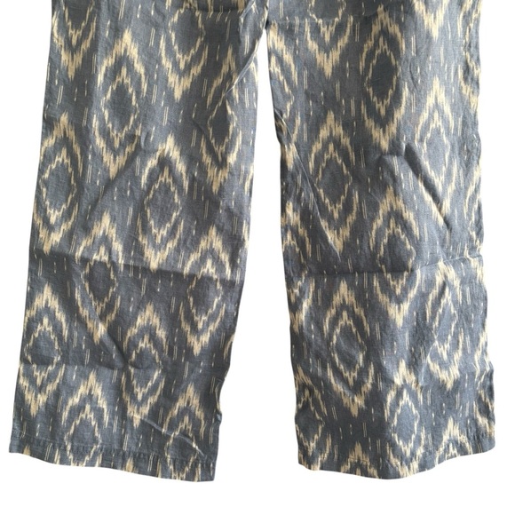 Chico's 100% Linen Ikat Print Wide Leg Pants Resortwear Vacation Preppy Small - Picture 10 of 16